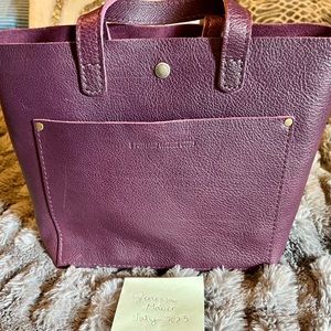 Portland Leather Goods Plum Mini Crossbody Tote